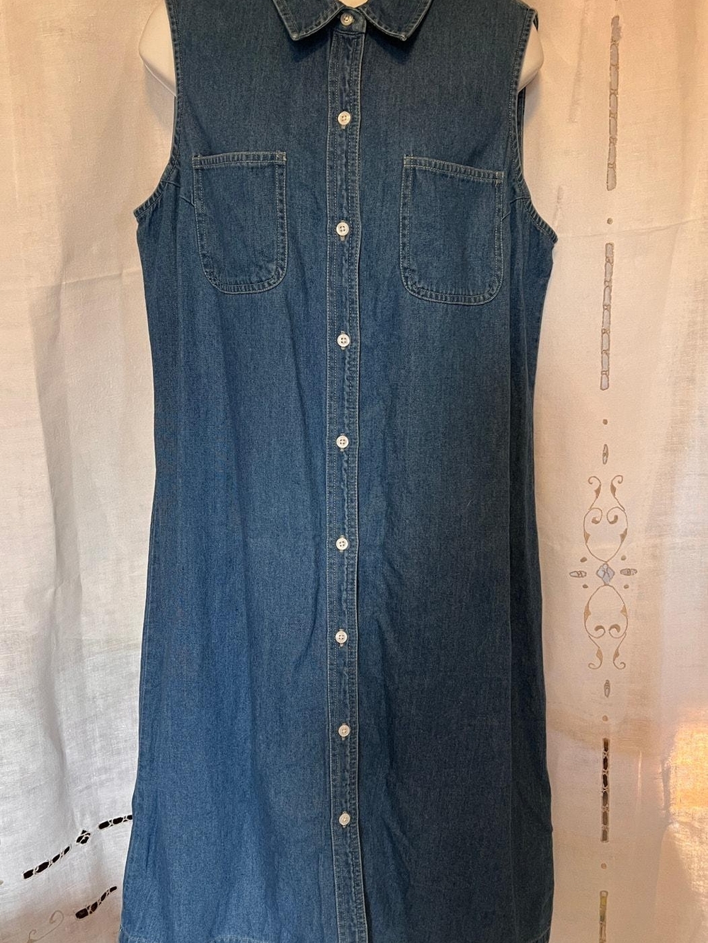 Vintage Sleeveless Denim Midi Dress